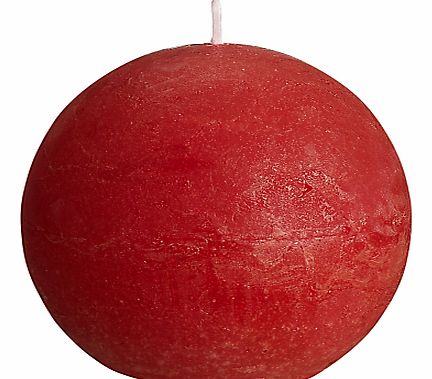 John Lewis Rustic Ball Candle, Red Small