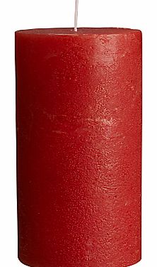 Rustic Round Candle, Red, Large