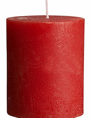 Rustic Round Pillar Candle, Red