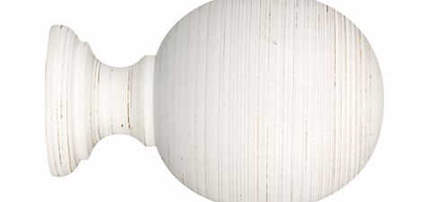 John Lewis Scratched White Wood Ball Finial,