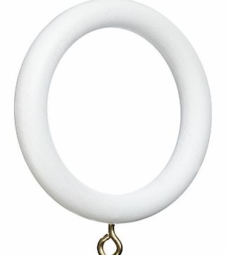 Scratched White Wood Curtain Rings,