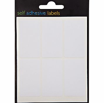 John Lewis Self Adhesive Labels, White, Pack of 42