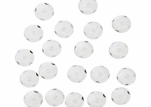 John Lewis Shank Buttons, 11mm, Pack of 20, Clear