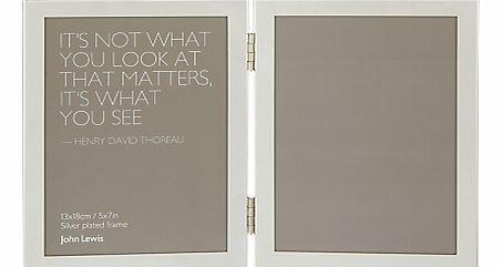 John Lewis Shiny Silver Vertical Double Frame, 5