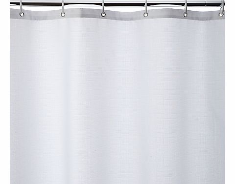 John Lewis Slub Shower Curtain, White, Extra Long