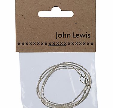 John Lewis Snake Chain, 45.5cm, Silver Plated