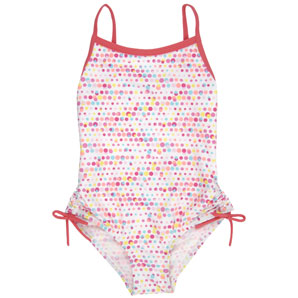 John Lewis Spot Swimsuit- White- Age 5-6