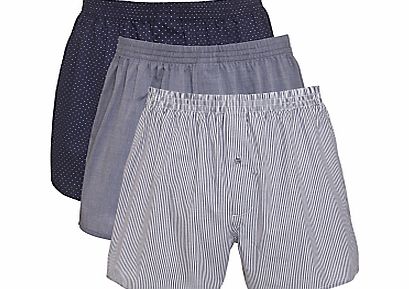 John Lewis Spots and Stripes Woven Boxer Shorts,
