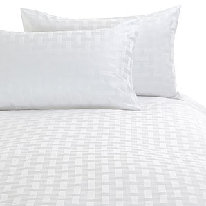 john lewis Square Weave Duvet Cover, White, Super Kingsize