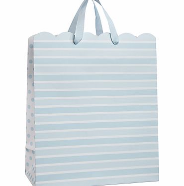 Stripe Gift Bag, Baby Blue, Medium