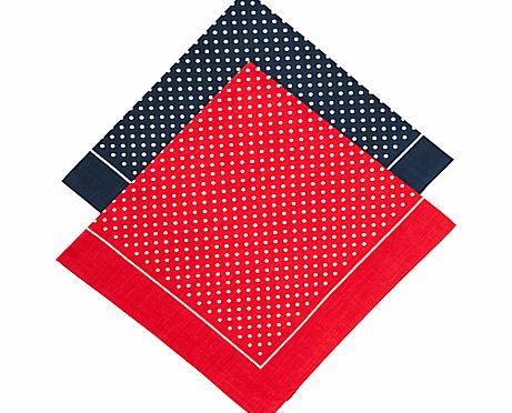 Supersize Spot Handkerchiefs, Navy/Red
