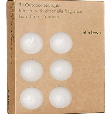John Lewis Tealights, Pack of 24, Natural