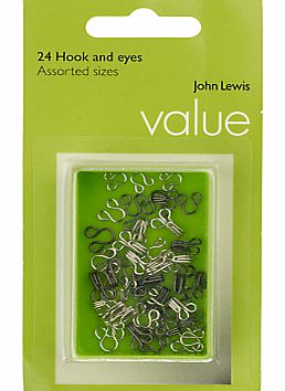John Lewis The Basics Hooks and Eyes Set,