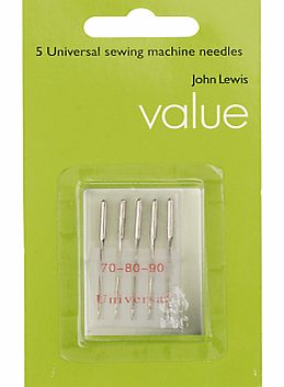 John Lewis The Basics Sewing Machine Needles,