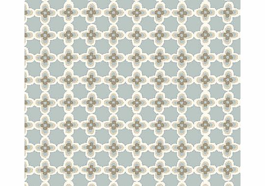 Tiles PVC Tablecloth Fabric, Blue