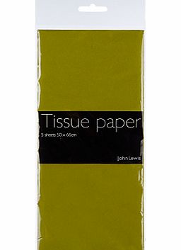 John Lewis Tissue Paper, Green/Dark, 5 Sheets