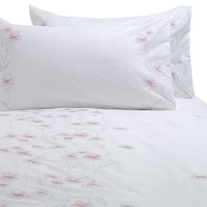john lewis Titania Duvet Cover- White / Shell Pink- Super Kingsize