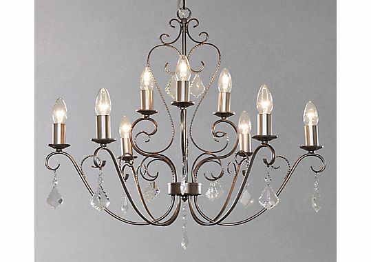 John Lewis Titania Glass Drops Chandelier, 9 Light