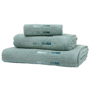 John Lewis Tonal Bars Bath Towel, Aqua
