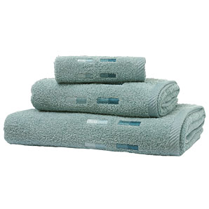 Tonal Bars Face Cloth, Aqua