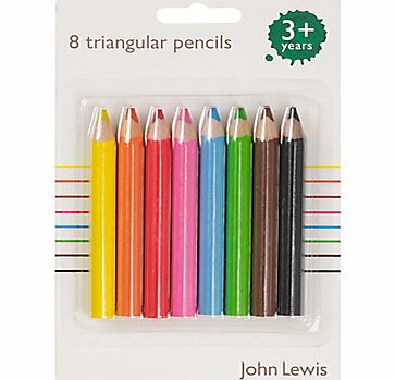 John Lewis Triangular Pencils, Pack of 8