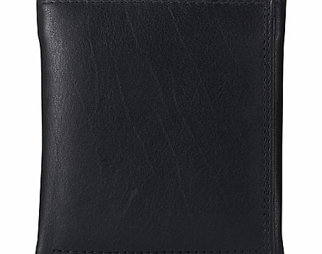 John Lewis Trifold Leather Wallet, Black