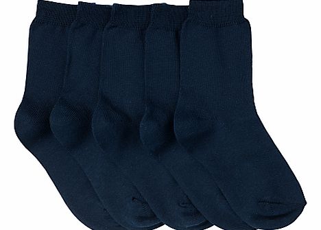 John Lewis Unisex Ankle Socks, Pack of 5, Blue