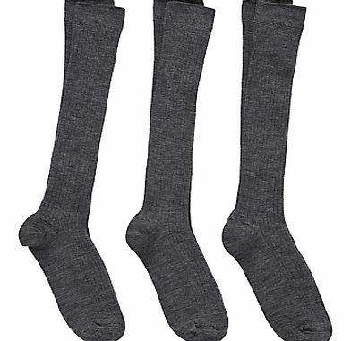 John Lewis Unisex Knee High Wool Socks, Pack of