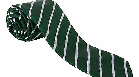 Unisex Stripe Tie, Green/White