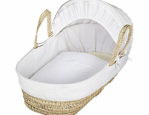 John Lewis Waffle Moses Basket, White