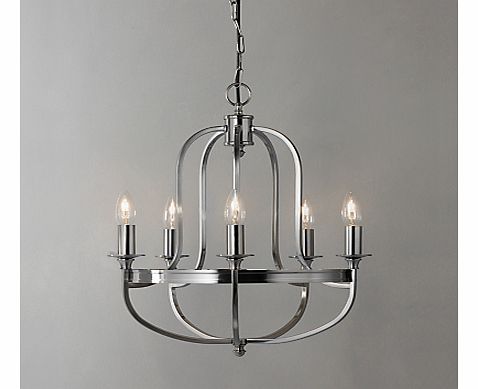 John Lewis Warwick Ceiling Light, Nickel, 5 Arm