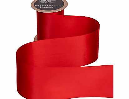 John Lewis Wide Satin Ribbon, 75mm, Red