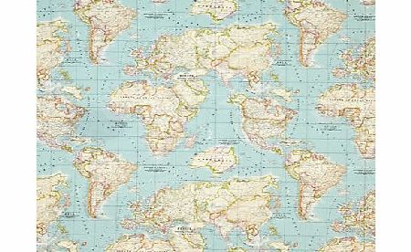 World Map PVC Cut Length Tablecloth,