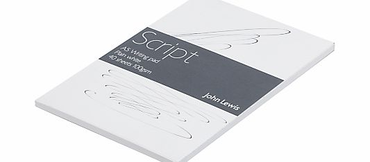 John Lewis Writing Pad, White, A5