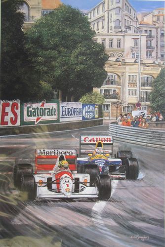 Ayrton Senna and Nigel Mansell ``Shut Out`` Print