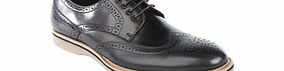 John White Kildare black leather wingtip brogues
