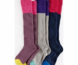 3 Pack Knee Socks, Colourblock 34232421