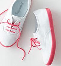 Johnnie  b Canvas Plimsolls, White/Fluoro Pink 33907049