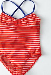 Johnnie  b Classic Swimsuit, Lipstick/Snowdrop Stripe