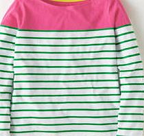 Johnnie  b Colourblock Breton, White/Polo Green Stripe