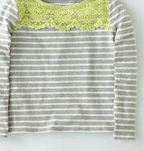 Johnnie  b Lace Yoke Breton, Grey Marl/Snowdrop Stripe