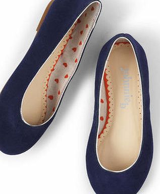 Johnnie  b Leather Ballet Flats Navy Suede Johnnie b, Navy