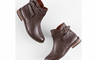 Leather Buckle Boots, Brown 34186098