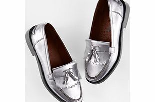 Johnnie  b Leather Loafers, Silver Metallic 34186957