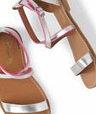 Johnnie  b Leather Sandals, Silver Metallic 34511717