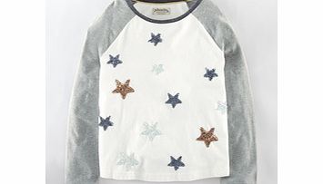 Johnnie  b Long Sleeve Graphic T-shirt, Ecru/Stars,Grey