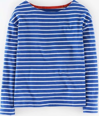 Johnnie  b, 1669[^]35233287 Slouchy Stripe Tee Jewel Blue/Ecru Stripe