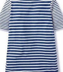 Stripe Jersey Dress, Denim Blue/Snowdrop Stripe