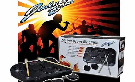 Johnny Brook 7 Pad Portable Digital Electronic Drum Machine w/ Headphone Socket inc. Footpedals and Drum Sticks