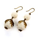 Cream Double Drop Earrings